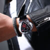JARAGAR луксозен механичен часовник елегантност за мъжа с черна каишка