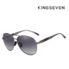 KINGSEVEN N7228 слънчеви очила тъмни mirror огледални стъкла поляризирани стъкла UV400 черна рамка модерен дизайн твърд калъф мека кърпичка