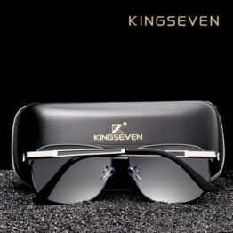 авиаторски очила KINGSEVEN сребриста рамка черна рамка фешън модерни за лято и зима мъжки женски сребриста рамка aviatorski ochila moderni za zima lqto KINGSEVEN