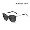 очила KINGSEVEN N7826 котешко око черна рамка стъкла циркониеви камъчета украса златиста рамка