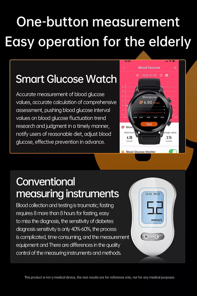 Смарт часовник e400, 1.39″ дисплей и измерване на кръвна захар